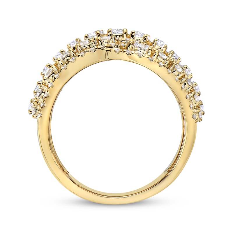 Oval & Round-Cut Multi-Diamond Statement Ring 3 ct tw 14K Yellow Gold