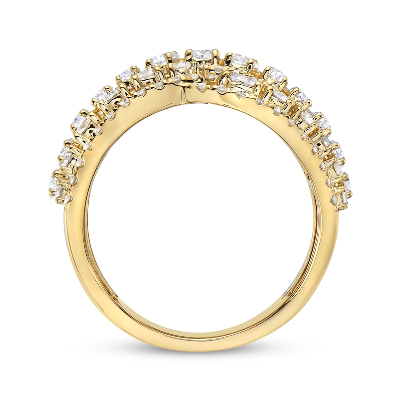 Main Image 3 of Oval & Round-Cut Multi-Diamond Statement Ring 3 ct tw 14K Yellow Gold