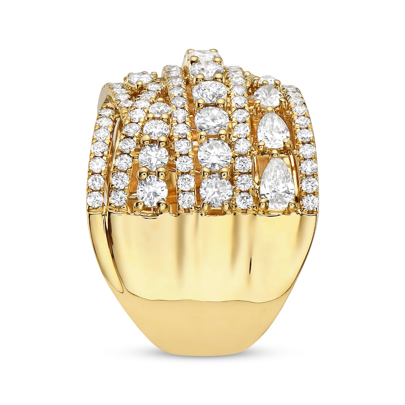 Main Image 2 of Pear-Shaped & Round-Cut Multi-Diamond Statement Ring 2-1/2 ct tw 14K Yellow Gold