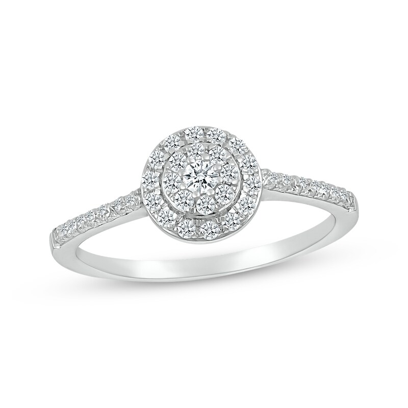 Main Image 1 of KAY Lab-Grown Diamonds Double Halo Fashion Ring 1/3 ct tw 10K White Gold