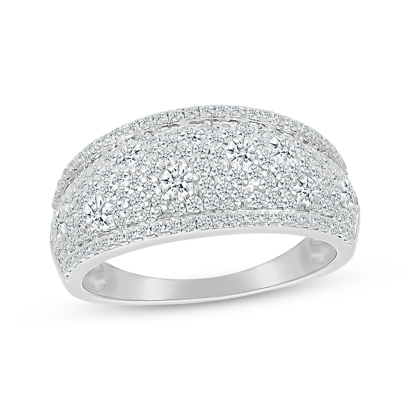 Main Image 1 of Diamond Domed Cobblestone Ring 1-1/4 ct tw 10K White Gold
