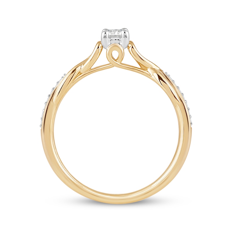 Main Image 3 of Hallmark Diamonds Promise Ring 1/5 ct tw 10K Two-Tone Gold