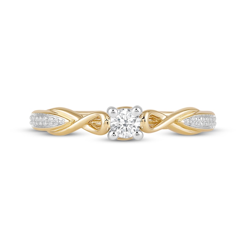 Main Image 4 of Hallmark Diamonds Promise Ring 1/5 ct tw 10K Two-Tone Gold