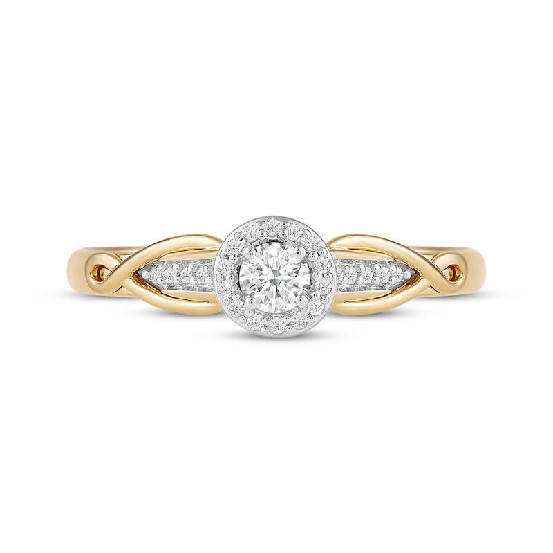 Main Image 4 of Hallmark Diamonds Promise Ring 1/5 ct tw 10K Two-Tone Gold
