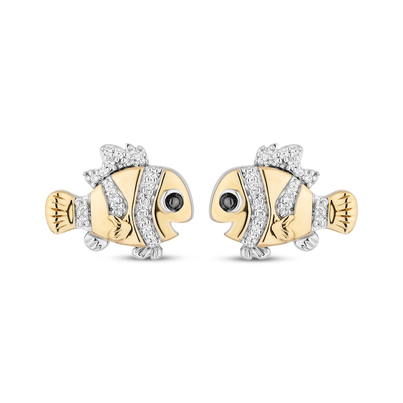 Disney Treasures Finding Nemo "Nemo" Diamond Stud Earrings 1/15 ct tw Sterling Silver & 10K Yellow Gold