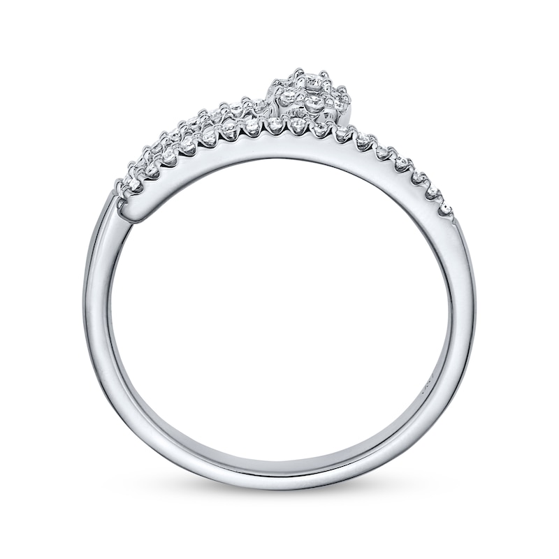 Main Image 3 of Diamond Two-Row Deconstructed Ring 1/5 ct tw Sterling Silver