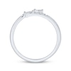 Thumbnail Image 3 of Baguette & Round-Cut Diamond Bypass Deconstructed Ring 1/10 ct tw Sterling Silver