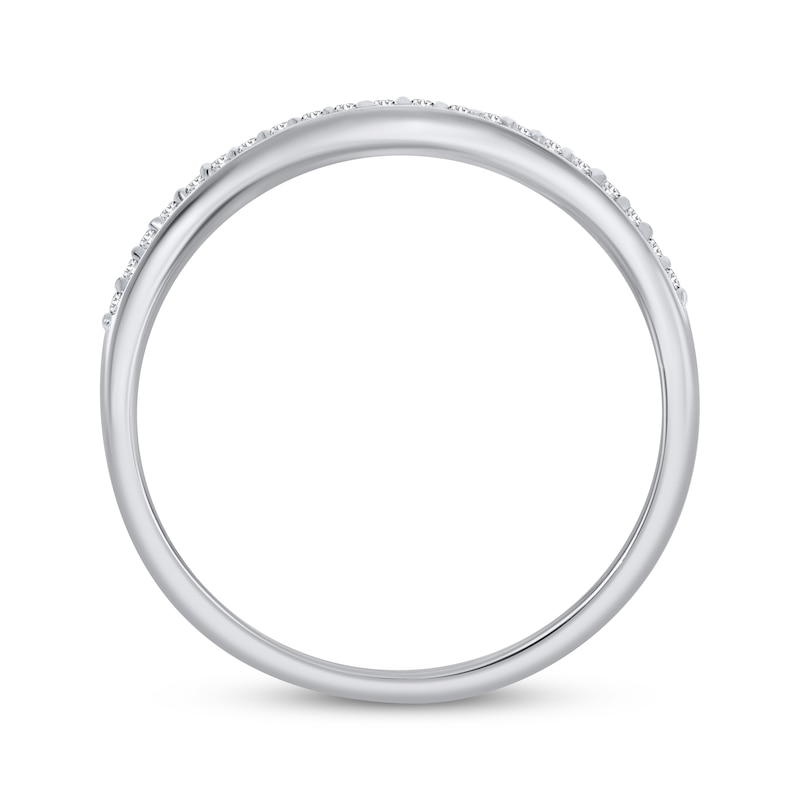 Main Image 3 of Diamond Double-Row Curved Stackable Ring 1/10 ct tw 10K White Gold