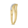 Thumbnail Image 2 of Diamond Double-Row Curved Stackable Ring 1/10 ct tw 10K Yellow Gold