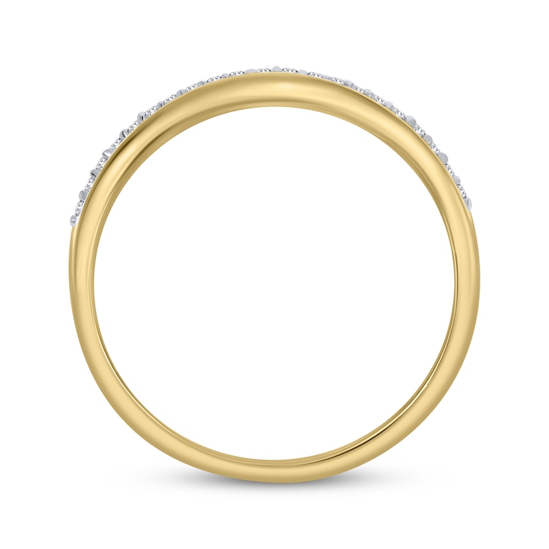 Main Image 3 of Diamond Double-Row Curved Stackable Ring 1/10 ct tw 10K Yellow Gold
