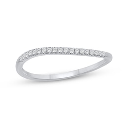 Diamond Diagonal Stackable Ring 1/15 ct tw 10K White Gold