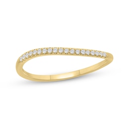 Diamond Torqued Stackable Ring 1/15 ct tw 10K Yellow Gold