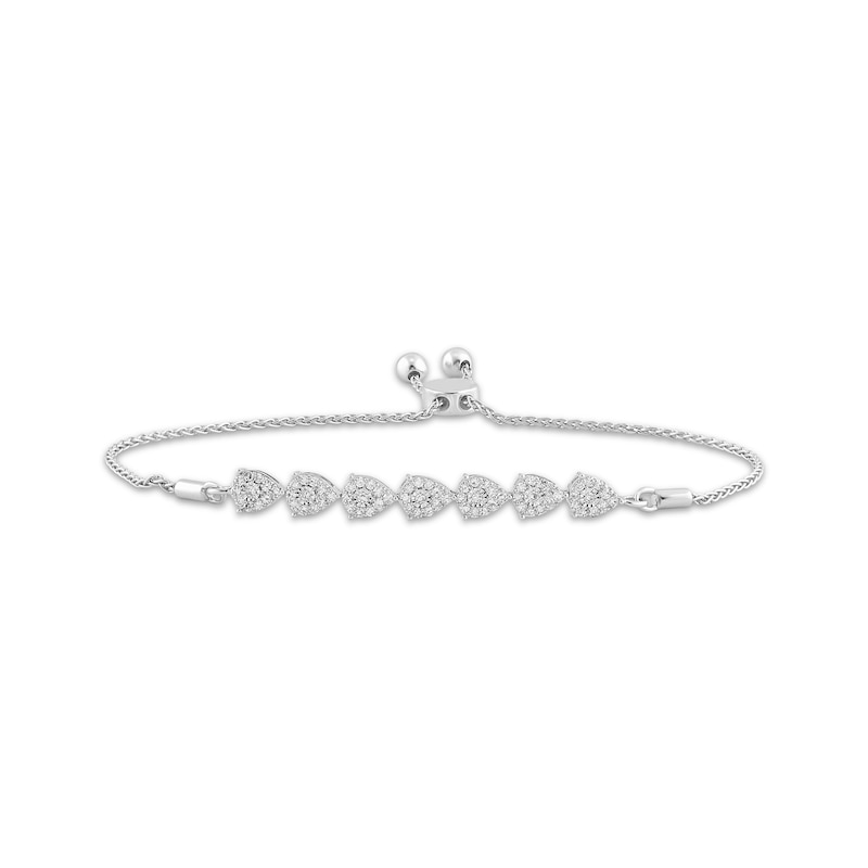 Main Image 1 of KAY Lab-Grown Diamonds teardrop Link Bolo Bracelet 1/2 ct tw 10K White Gold