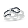 Thumbnail Image 1 of Black & White Diamond Loops Faux Stak Ring 1/4 ct tw Sterling Silver