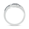 Thumbnail Image 3 of Black & White Diamond Loops Faux Stak Ring 1/4 ct tw Sterling Silver
