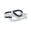 Thumbnail Image 4 of Black & White Diamond Loops Faux Stak Ring 1/4 ct tw Sterling Silver