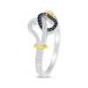 Thumbnail Image 2 of Black & White Diamond Loop Ring 1/4 ct tw Sterling Silver & 10K Yellow Gold