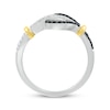 Thumbnail Image 3 of Black & White Diamond Loop Ring 1/4 ct tw Sterling Silver & 10K Yellow Gold