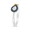 Thumbnail Image 2 of Black & White Diamond Knot & Loop Ring 1/4 ct tw Sterling Silver & 10K Yellow Gold