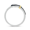 Thumbnail Image 3 of Black & White Diamond Knot & Loop Ring 1/4 ct tw Sterling Silver & 10K Yellow Gold