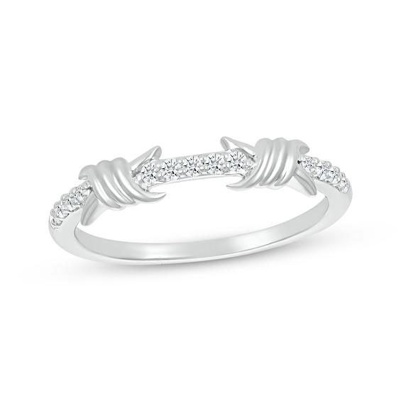 Diamond Spiral Twist Ring 1/8 ct tw Sterling Silver