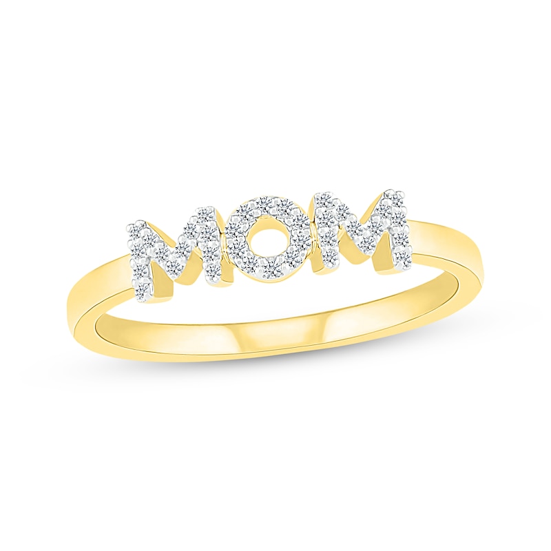 Main Image 1 of Diamond &quot;Mom&quot; Ring 1/10 ct tw 10K Yellow Gold