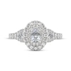 Thumbnail Image 3 of THE LEO First Light Diamond Oval-Cut Double Halo Engagement Ring 1 ct tw 14K White Gold