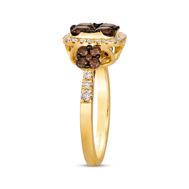Main Image 2 of Le Vian Vault Diamond Cushion Frame Ring 1-1/2 ct tw 14K Honey Gold Size 7