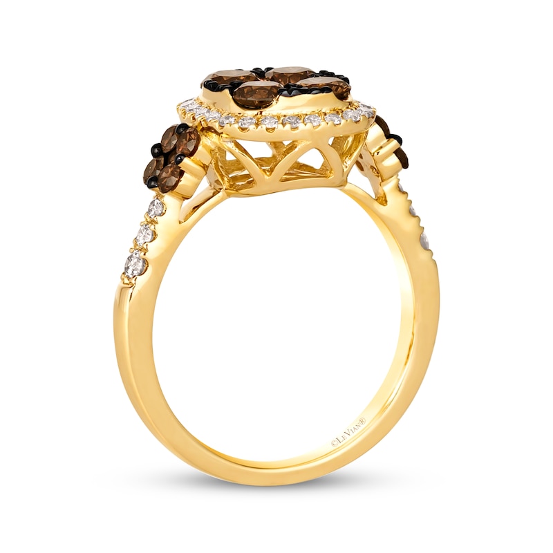 Main Image 3 of Le Vian Vault Diamond Cushion Frame Ring 1-1/2 ct tw 14K Honey Gold Size 7