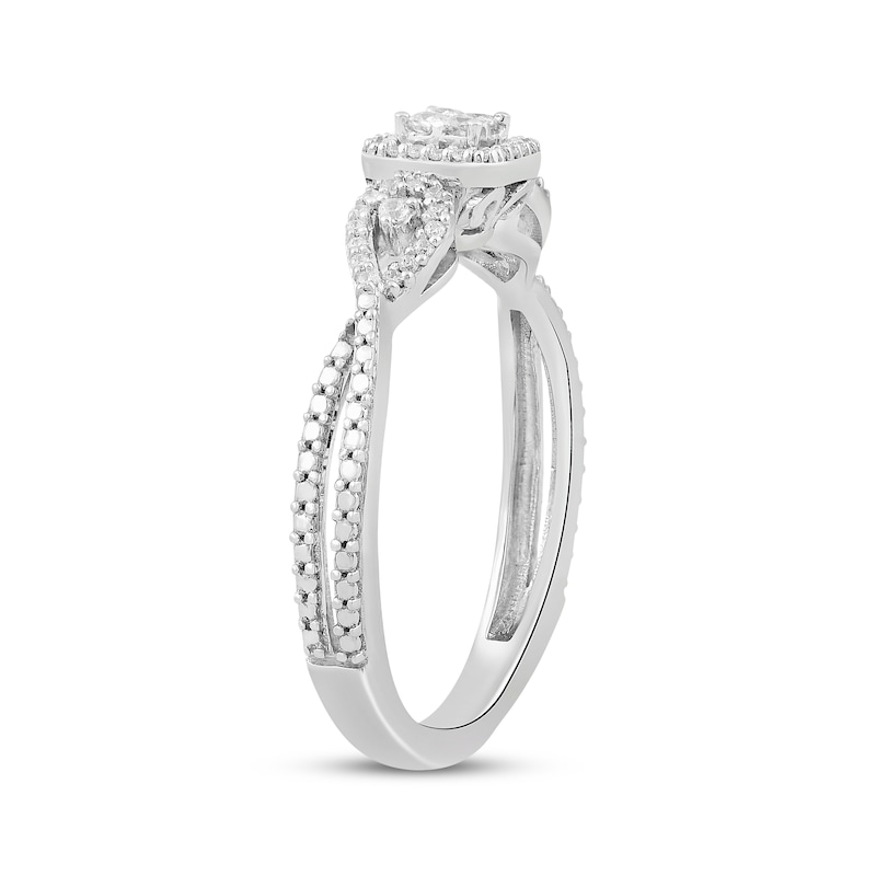 Main Image 2 of Princess-Cut Diamond Promise Ring 1/6 ct tw Sterling Silver