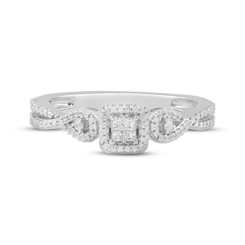 Main Image 3 of Princess-Cut Diamond Promise Ring 1/6 ct tw Sterling Silver