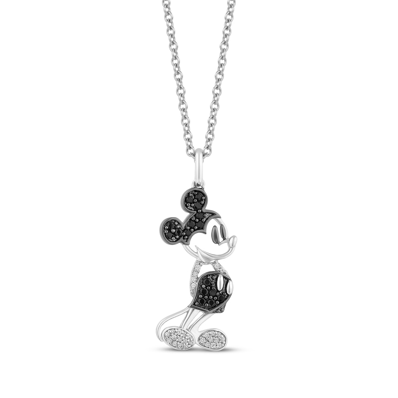 Disney Treasures Mickey Mouse Diamond Necklace 1/5 ct tw Sterling Silver 19"