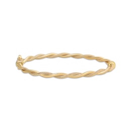 Reaura Twisted Mesh Bangle Bracelet Repurposed 14K Yellow Gold