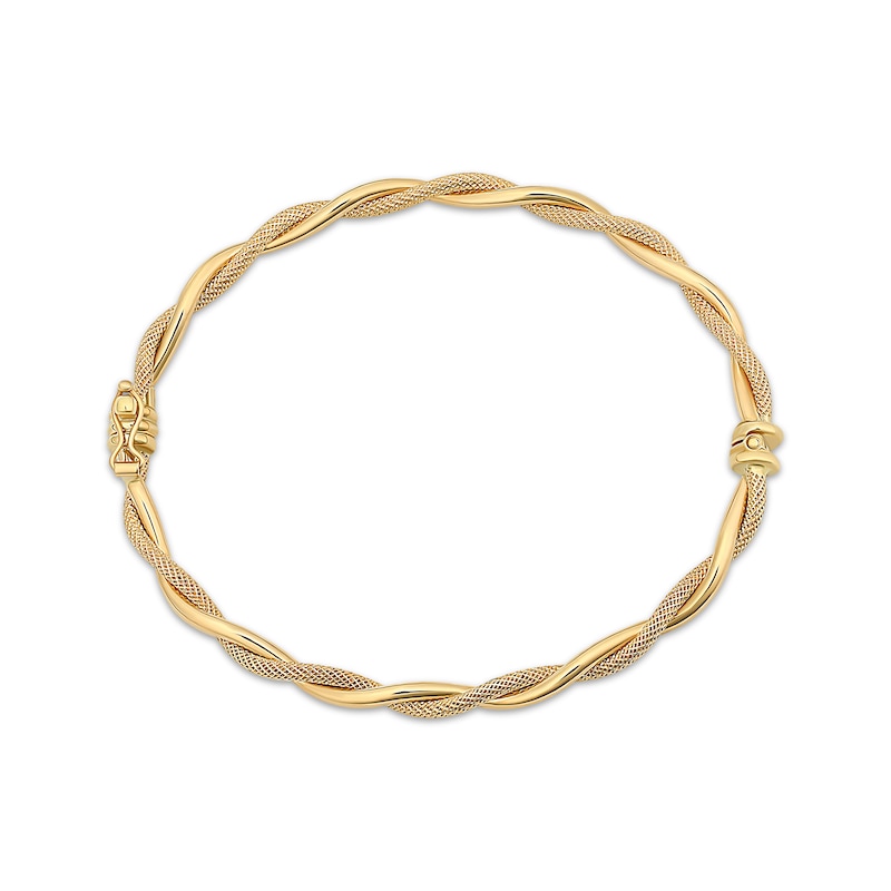Main Image 2 of Reaura Twisted Mesh Bangle Bracelet Repurposed 14K Yellow Gold