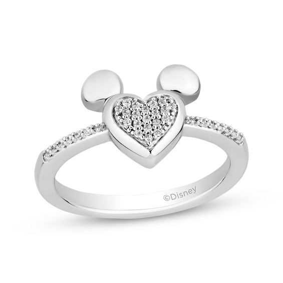 Disney Treasures Mickey Mouse Diamond Ring 1/10 ct tw Sterling Silver