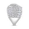 Thumbnail Image 2 of Baguette & Round-Cut Diamond Multi-Row Wave Crossover Ring 3 ct tw 10K White Gold