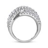 Thumbnail Image 3 of Baguette & Round-Cut Diamond Multi-Row Wave Crossover Ring 3 ct tw 10K White Gold