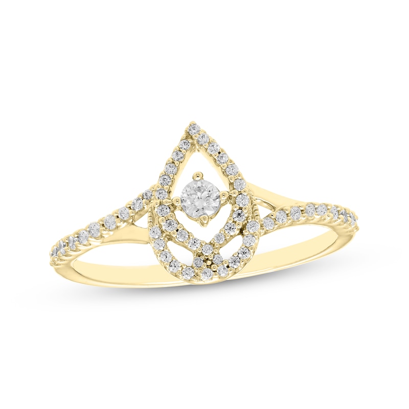 Main Image 1 of Love Entwined Diamond Ring 1/4 ct tw 10K Yellow Gold