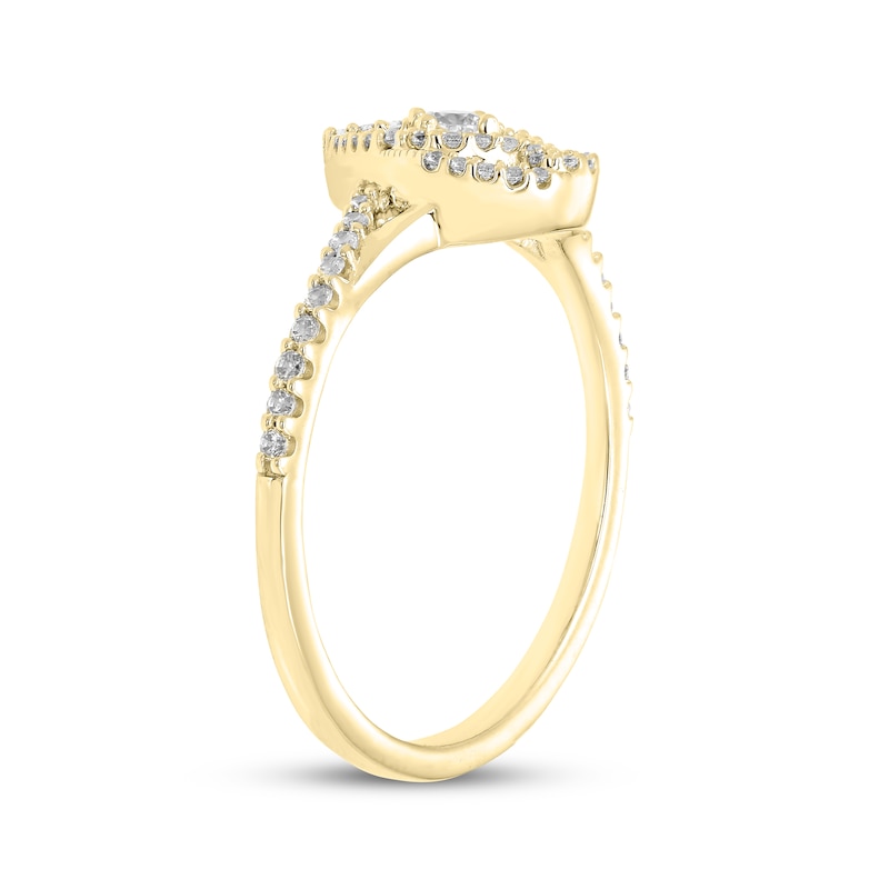 Main Image 2 of Love Entwined Diamond Ring 1/4 ct tw 10K Yellow Gold