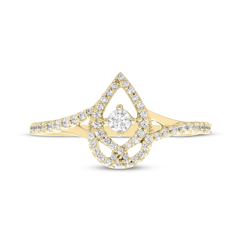 Main Image 3 of Love Entwined Diamond Ring 1/4 ct tw 10K Yellow Gold