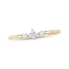 Thumbnail Image 1 of Princess & Round-Cut Diamond Three-Stone Promise Ring 1/6 ct tw 10K Yellow Gold