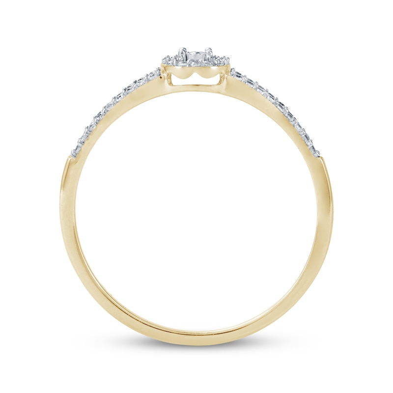 Main Image 4 of Diamond Halo Promise Ring 1/6 ct tw 10K Yellow Gold