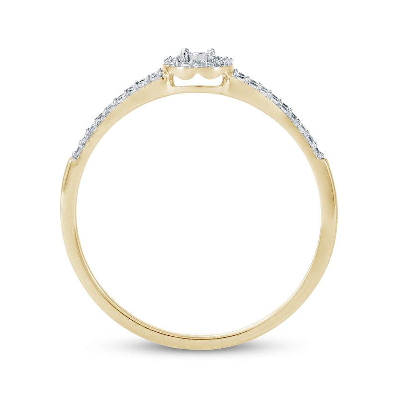 Diamond Halo Promise Ring 1/6 ct tw 10K Yellow Gold