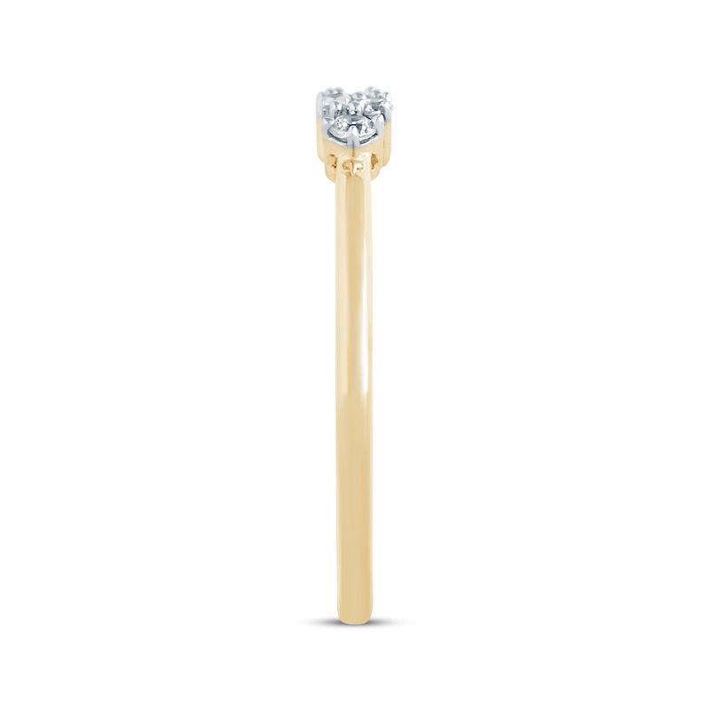 Baguette & Round-Cut Diamond Scatter Ring 1/6 ct tw 10K Yellow Gold