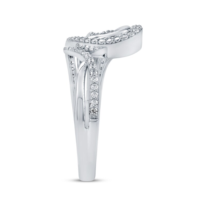 Main Image 3 of Diamond Swoop Bypass Ring 1/3 ct tw 10K White Gold