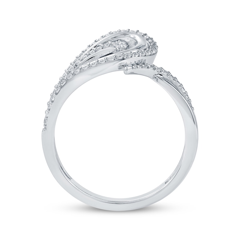 Main Image 4 of Diamond Swoop Bypass Ring 1/3 ct tw 10K White Gold
