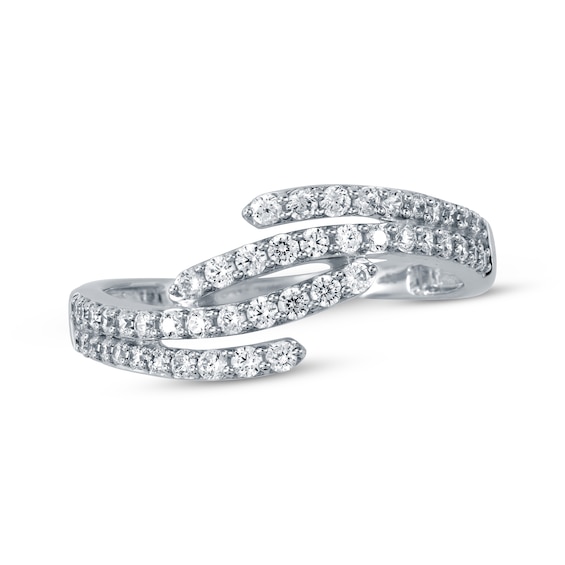 Diamond Wave Bypass Ring 1/2 ct tw 10K White Gold