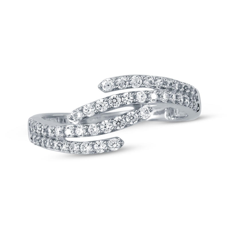 Main Image 1 of Diamond Wave Bypass Ring 1/2 ct tw 10K White Gold