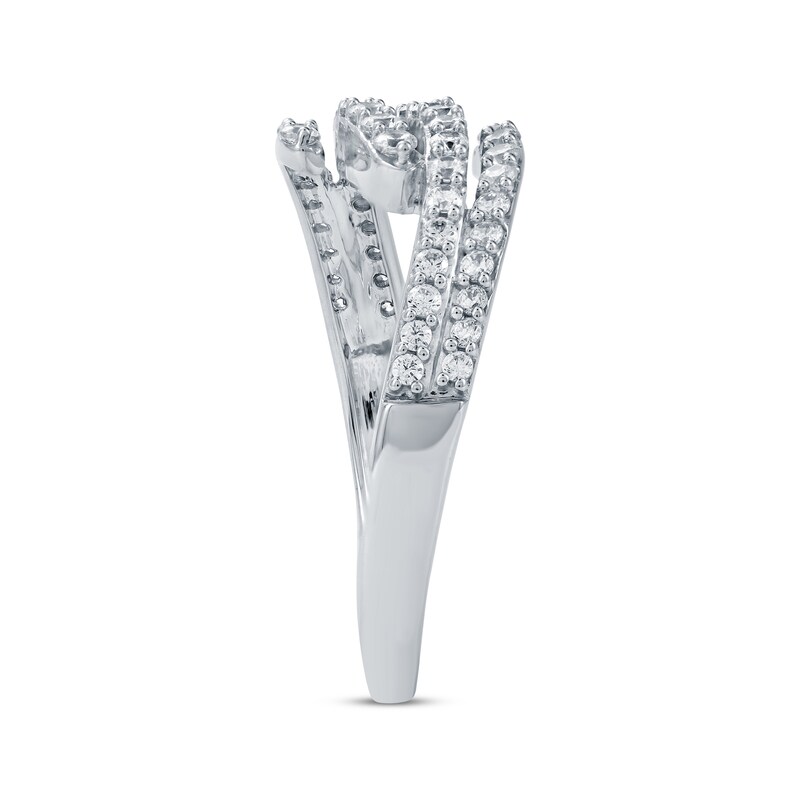 Main Image 3 of Diamond Wave Bypass Ring 1/2 ct tw 10K White Gold
