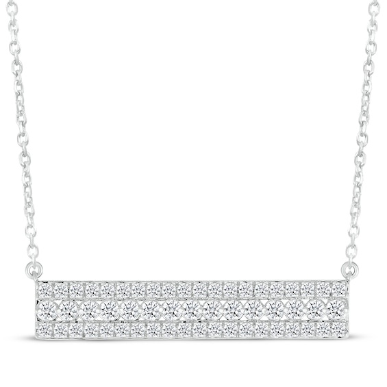 KAY Lab-Grown Diamonds Bar Necklace 1/2 ct tw 10K White Gold 18"